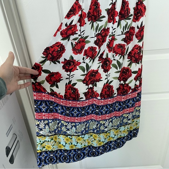 ALICE + OLIVIA Silva Floral Rose Mock Neck Midi Dress \\ 2 - Picture 13 of 13